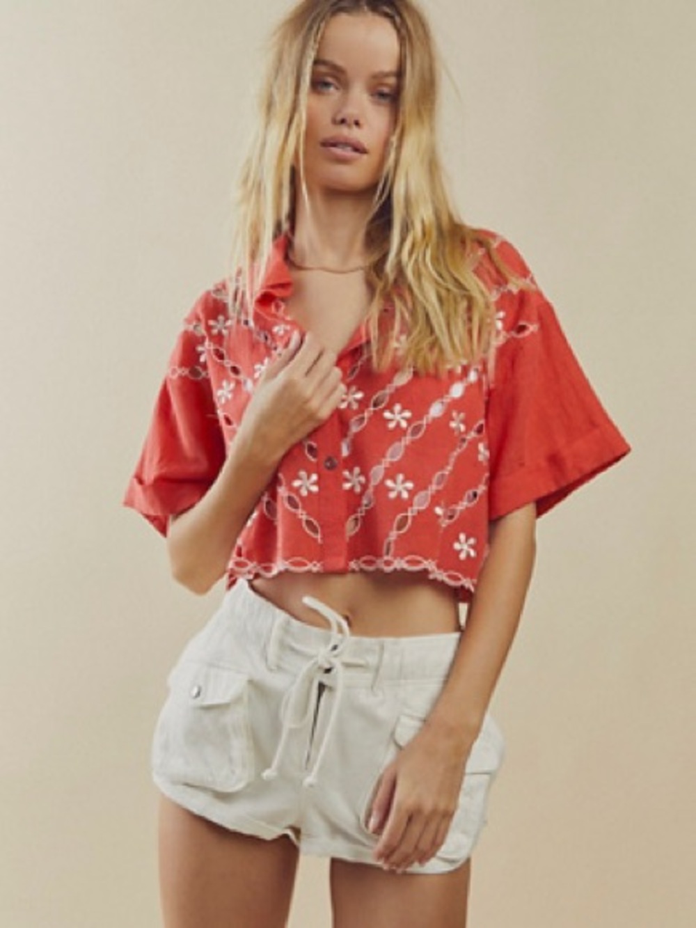 We the Free eyelet crop